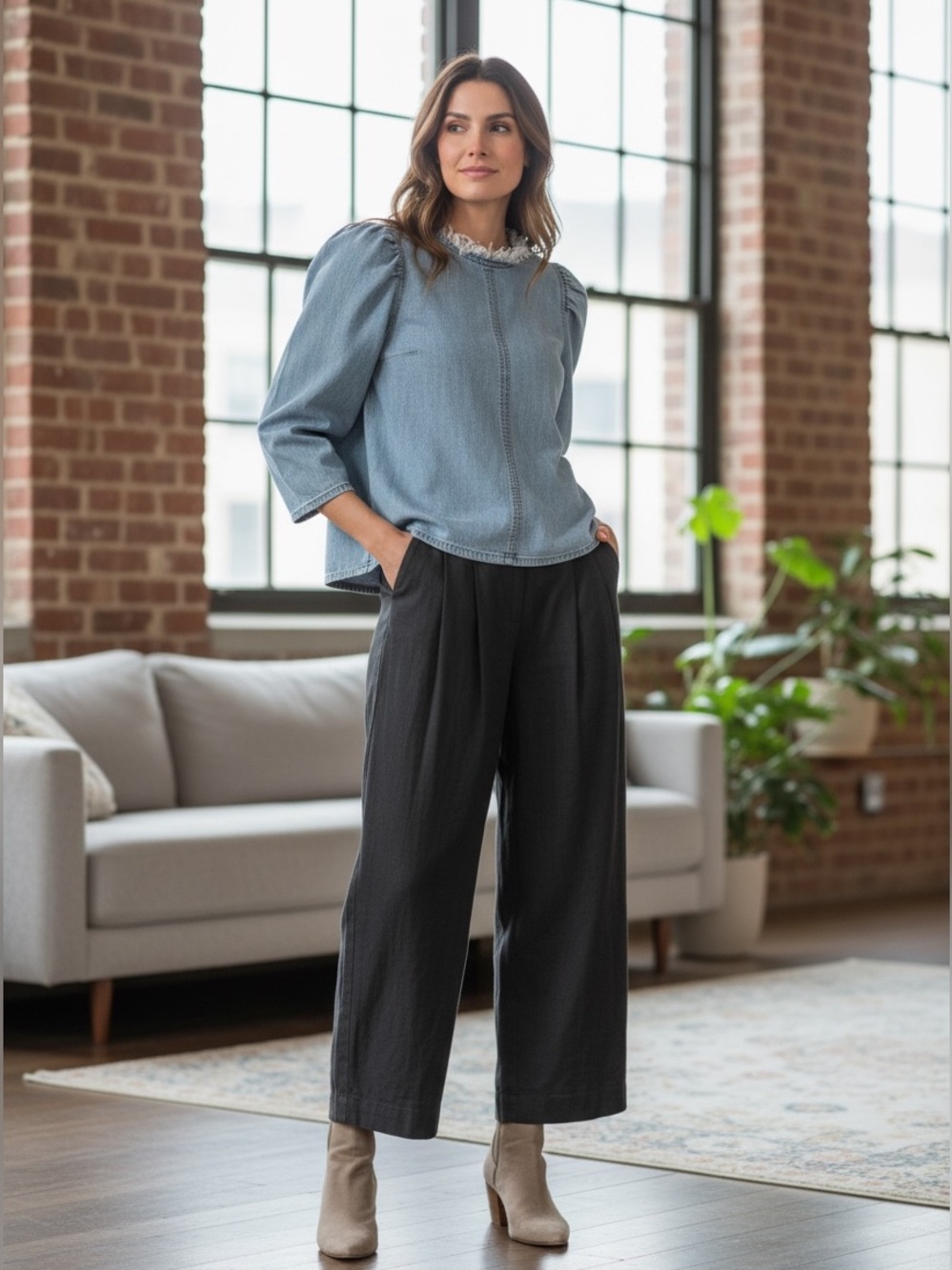 Anthropolgie linen cropped  pants XXS